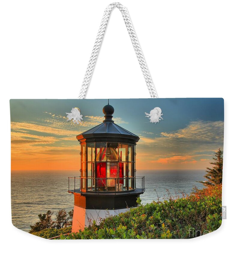 Cape Meares Weekender Tote Bag featuring the photograph Cape Meares Lighthouse by Adam Jewell