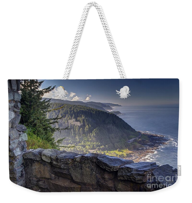 August Weekender Tote Bag featuring the photograph Cape Perpetua Lookout by Mark Kiver