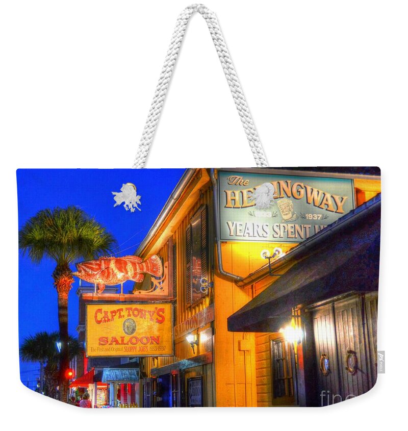 Capt. Tony's Weekender Tote Bag featuring the photograph Capt. Tony's Saloon by Debbi Granruth
