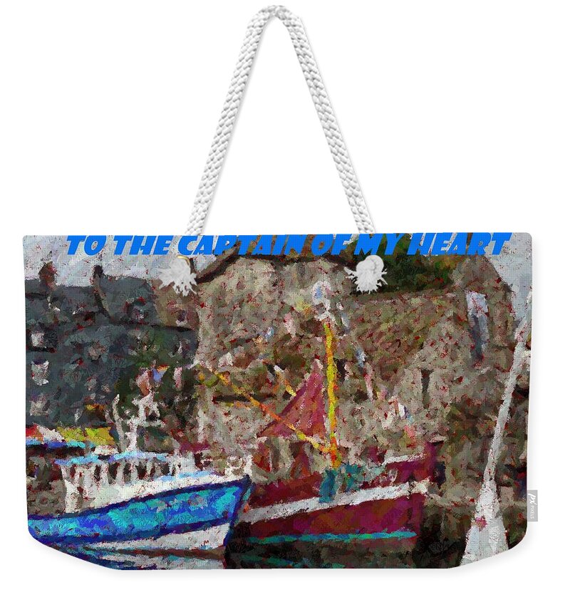 Captain Weekender Tote Bag featuring the photograph Captain of My Heart by Barbie Corbett-Newmin