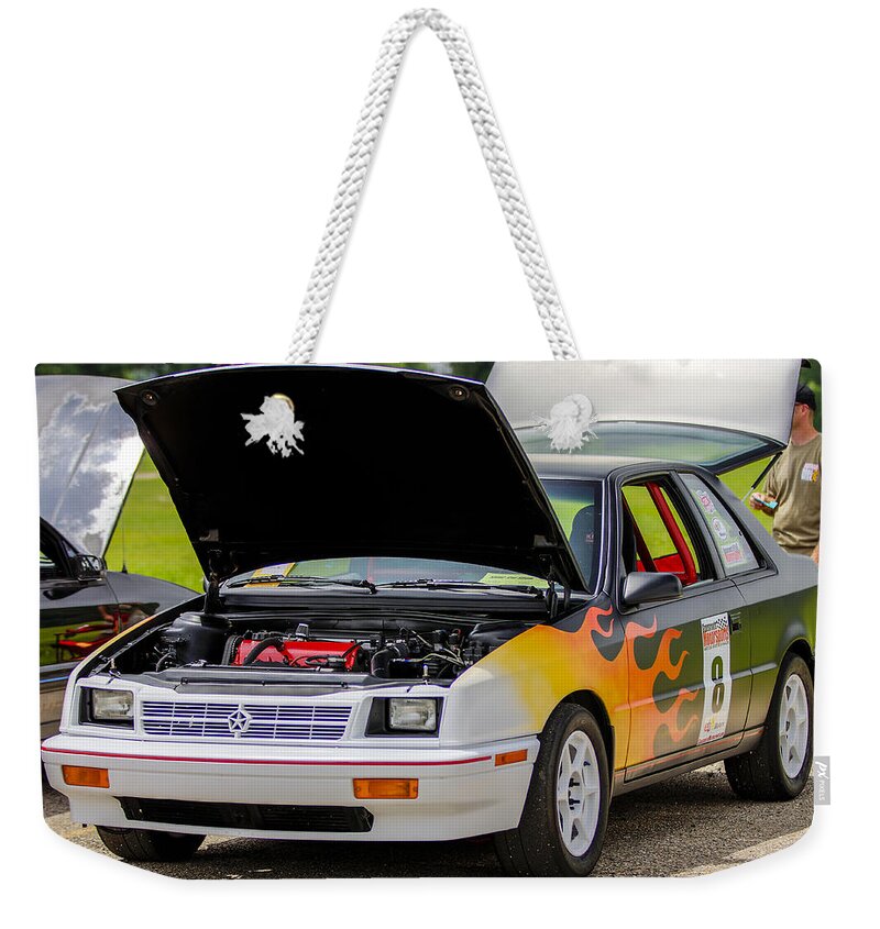 Dodge Shadow Weekender Tote Bag featuring the photograph Car Show 100 by Josh Bryant