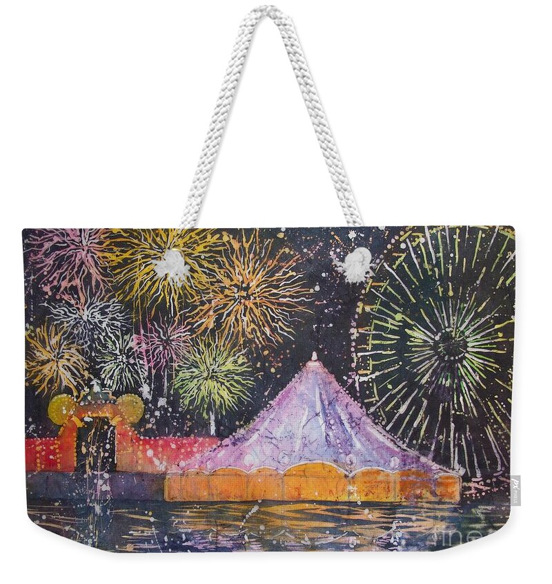 Tents Weekender Tote Bag featuring the painting Carnival Magic by Carol Losinski Naylor