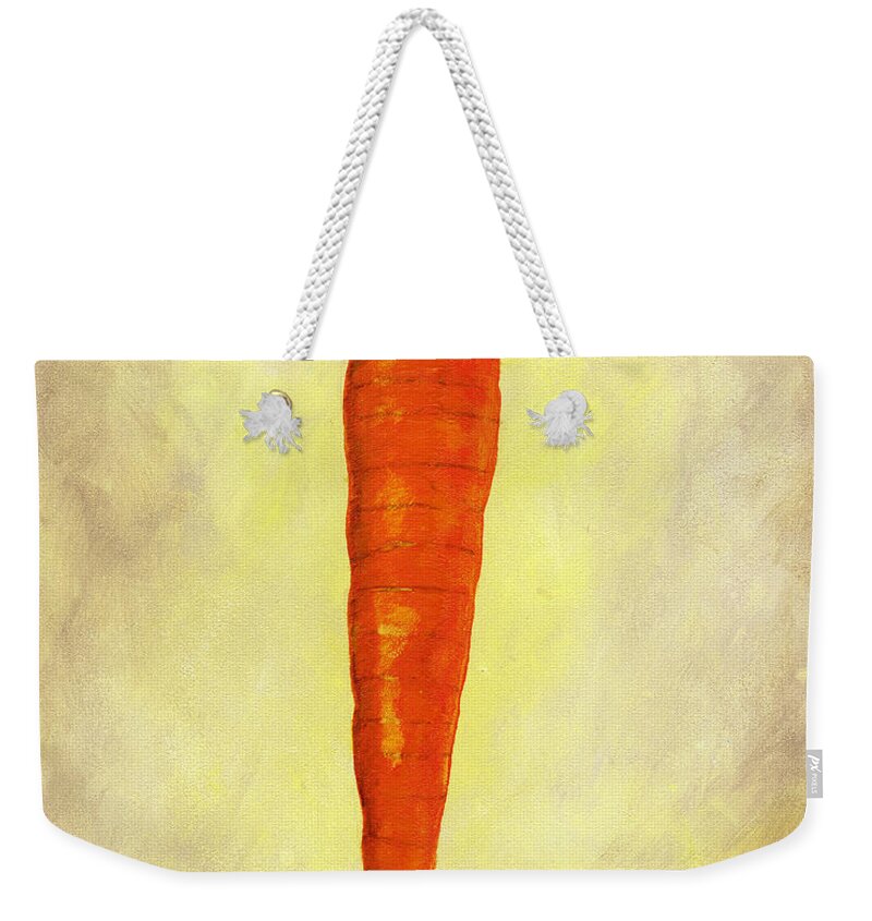 Carrot Weekender Tote Bag featuring the painting Carrot by Michelle Bien