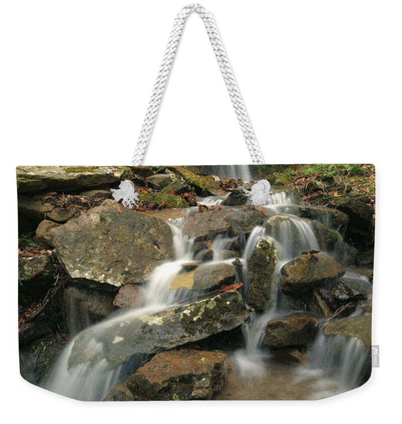 Tim Fitzharris Weekender Tote Bag featuring the photograph Cascading Creek Mulberry River Arkansas by Tim Fitzharris