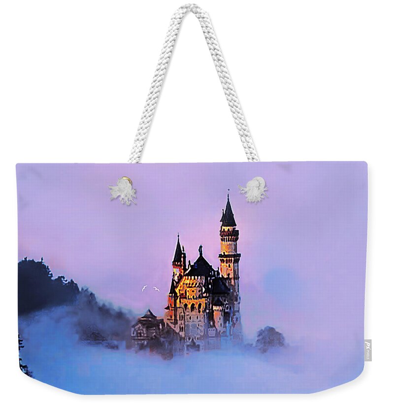 Fantasy Weekender Tote Bag featuring the painting Castle in the clouds by CHAZ Daugherty