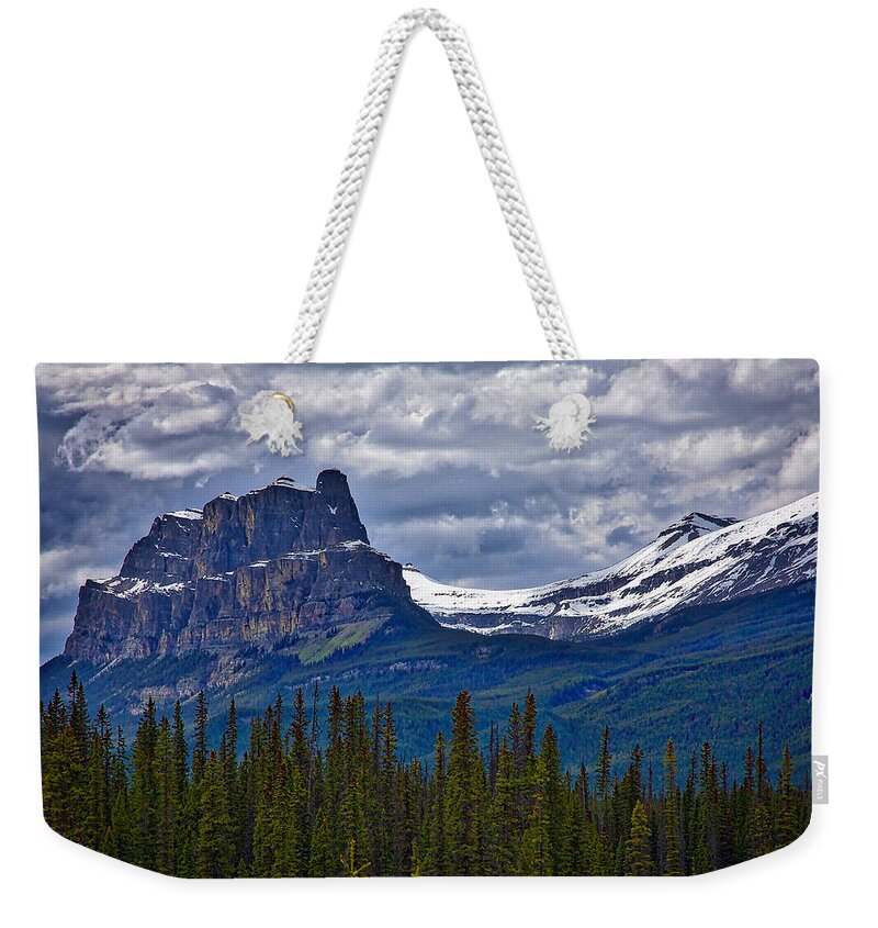 Banff Weekender Tote Bag featuring the photograph Castle Mountain - Banff by Stuart Litoff