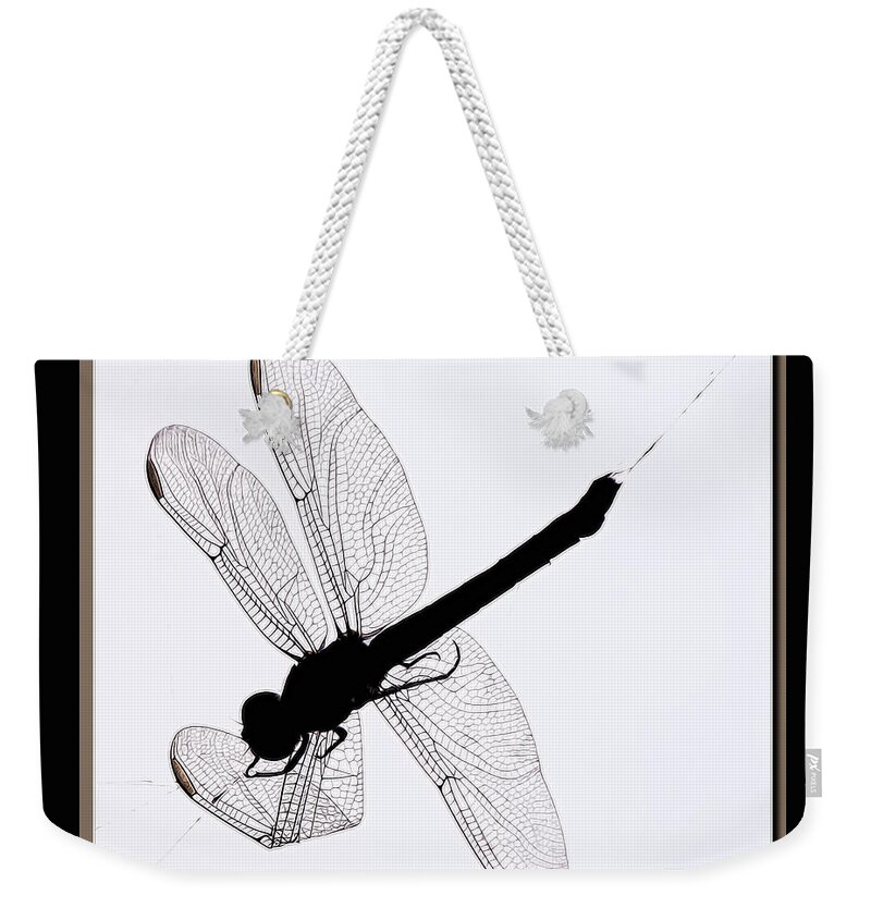 Dragonfly In Spiderweb Photograph Weekender Tote Bag featuring the photograph Catch of the Day by Lucy VanSwearingen