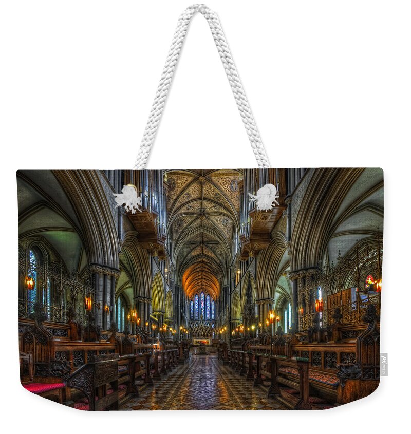Yhunsuarez Weekender Tote Bag featuring the photograph Cathedral Choir by Yhun Suarez