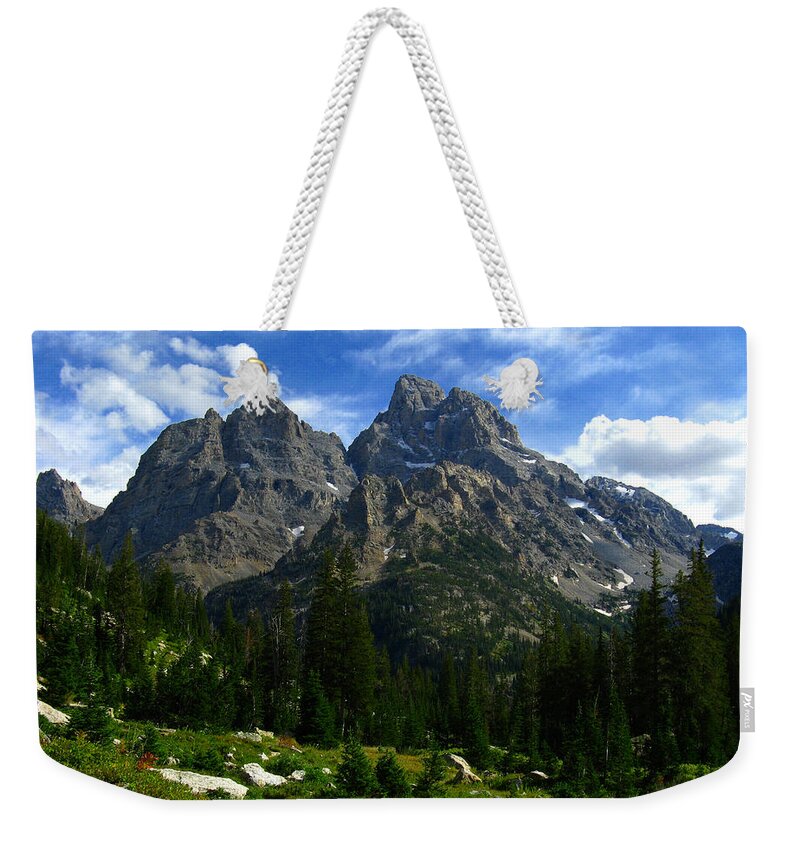The Cathedral Group Weekender Tote Bag featuring the photograph Cathedral Group from the Northwest by Raymond Salani III