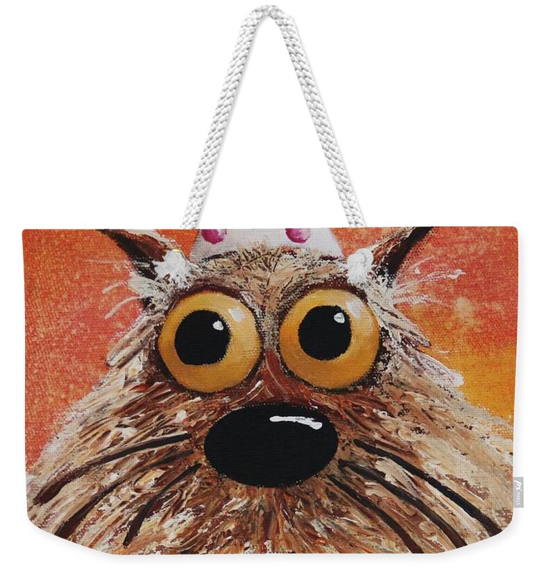Whimsical Weekender Tote Bag featuring the painting Catitude by Lucia Stewart