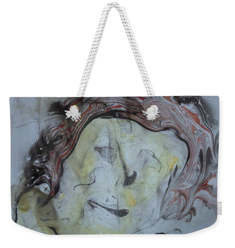 Cat Weekender Tote Bag featuring the painting Catman by Mike Breau