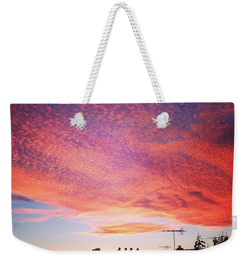 Ilovephilly Weekender Tote Bag featuring the photograph Caught The Neighbors Sunset Gazing Too by Katie Cupcakes