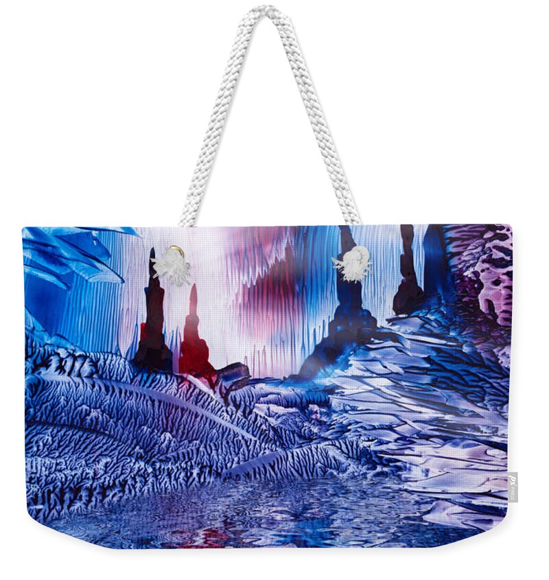  Fantasy Weekender Tote Bag featuring the painting Cavern of Castles by Simon Bratt