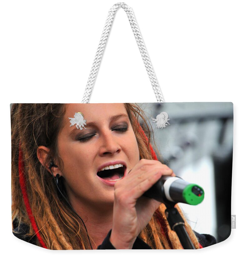 Celtic Weekender Tote Bag featuring the photograph Celtica's Josy Svajda by Mike Martin