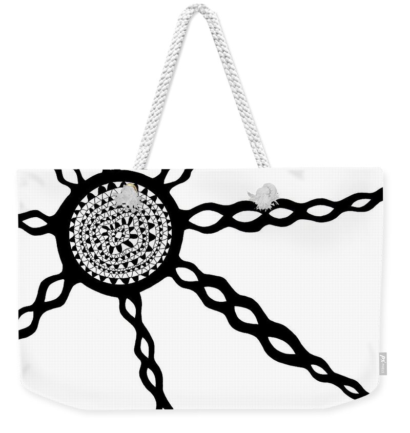 Central Sun Weekender Tote Bag featuring the painting Central Sun original painting by Sol Luckman