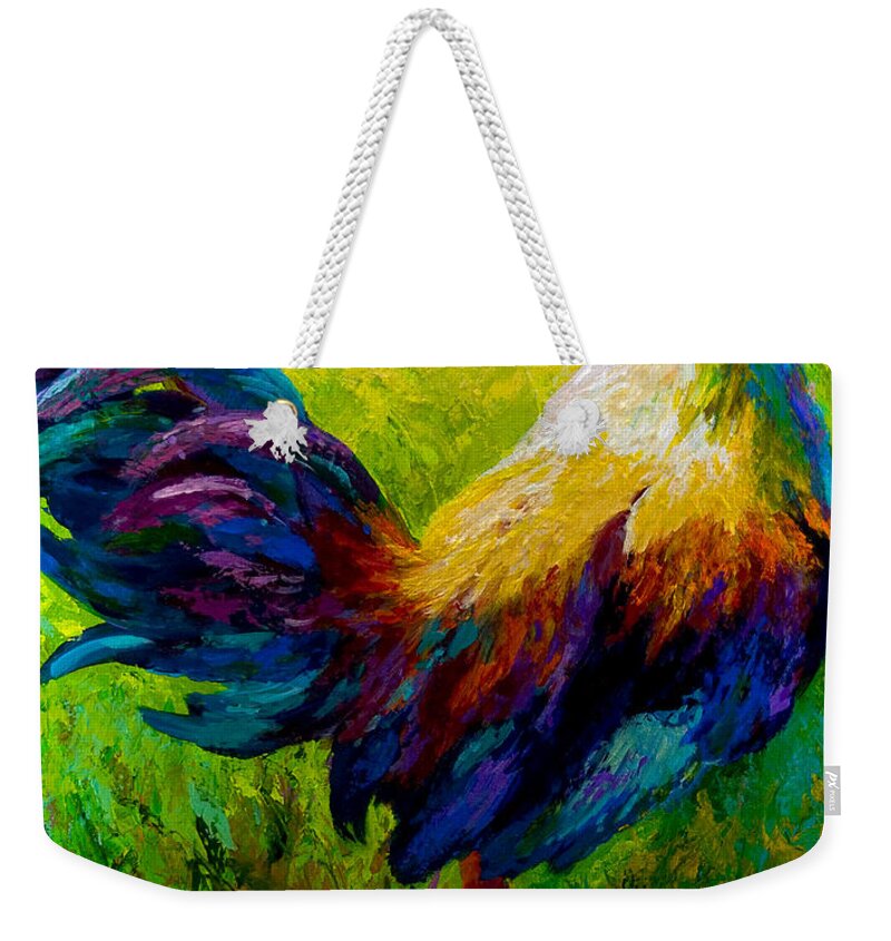 Rooster Weekender Tote Bag featuring the painting CEO Of The Ranch by Marion Rose
