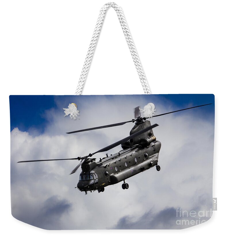 Raf Chinook Weekender Tote Bag featuring the digital art CH47 Chinook by Airpower Art