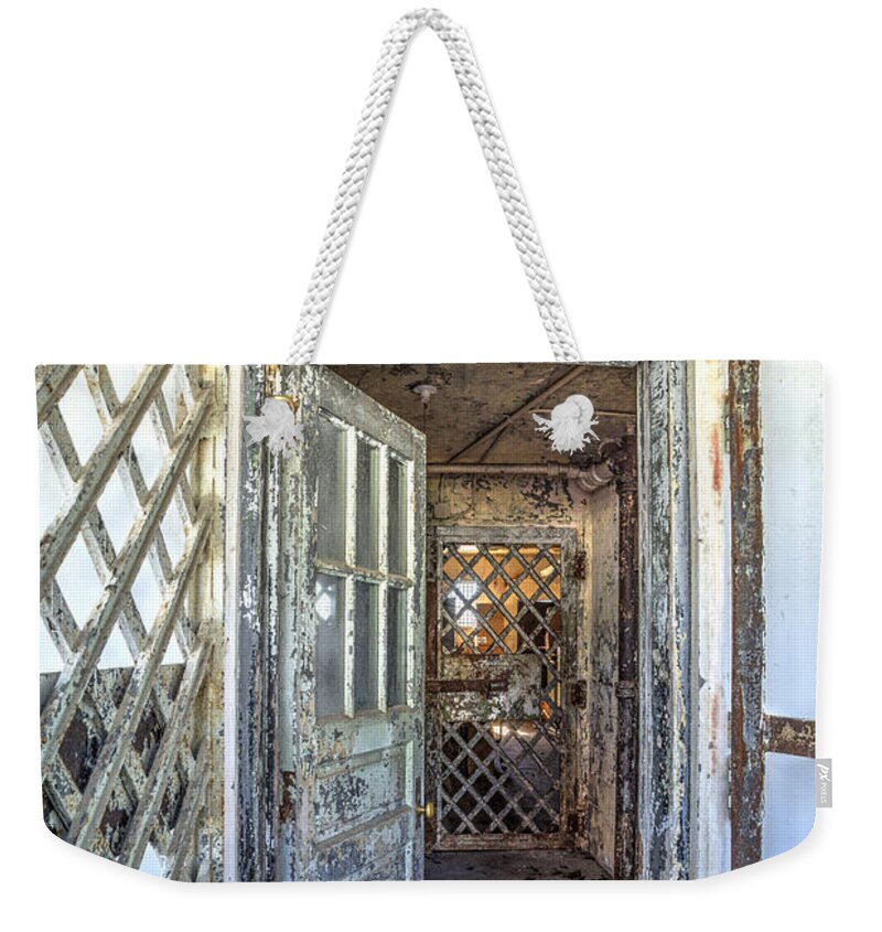 Door Weekender Tote Bag featuring the photograph Chain Gang-1 by Charles Hite