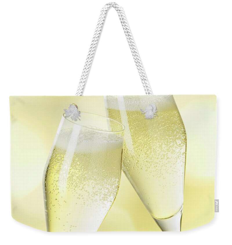Food And Drink Weekender Tote Bag featuring the photograph Champagne Glasses, Close Up by Westend61
