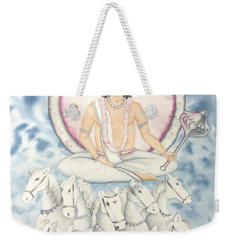 Vedic Astrology Weekender Tote Bag featuring the painting Chandra The Moon by Srishti Wilhelm
