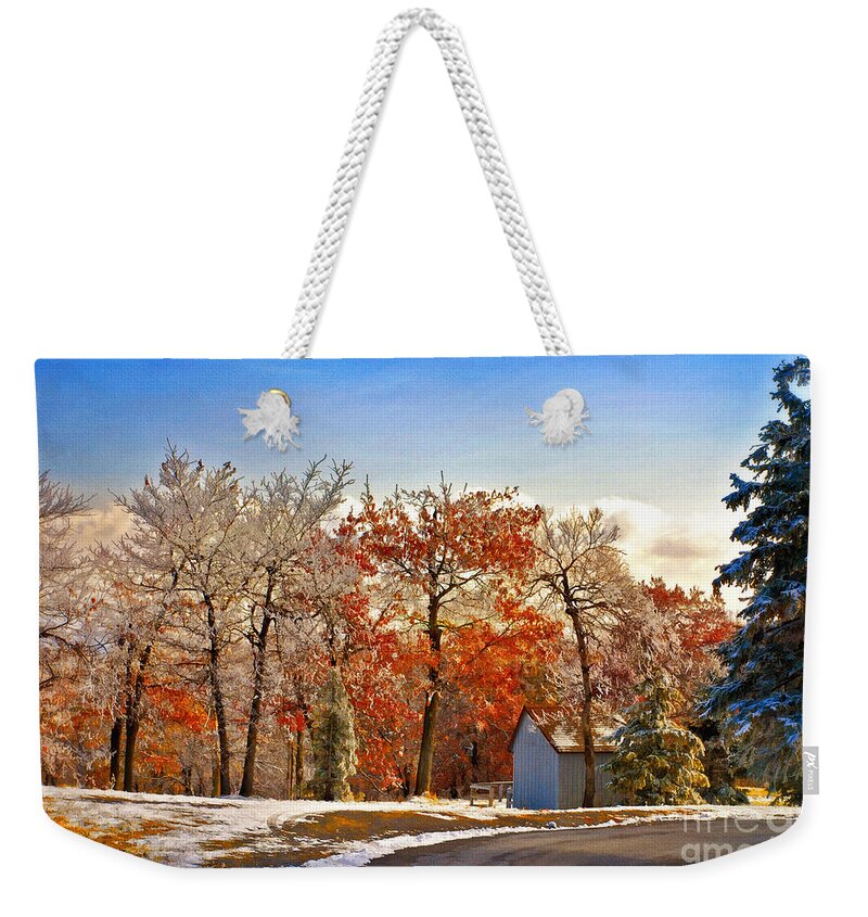 Landscape Weekender Tote Bag featuring the photograph Change of Seasons by Lois Bryan