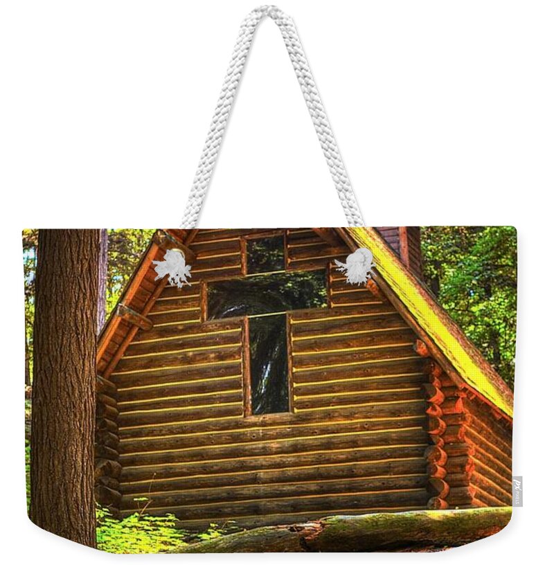 Chapel Weekender Tote Bag featuring the photograph Chapel in the Pines by Randy Pollard