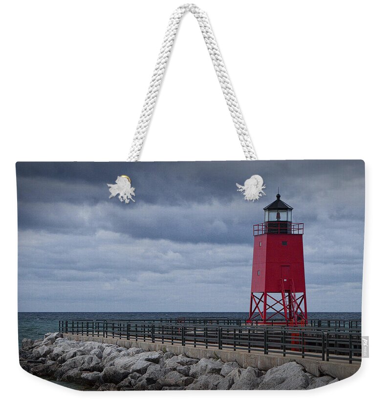 Art Weekender Tote Bag featuring the photograph Charlevoix Michigan Lighthouse by Randall Nyhof