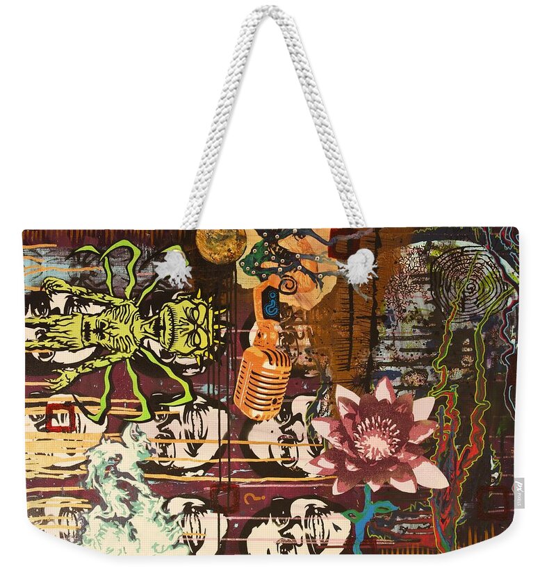 Abstract Weekender Tote Bag featuring the painting Charlie Brown by Bobby Zeik