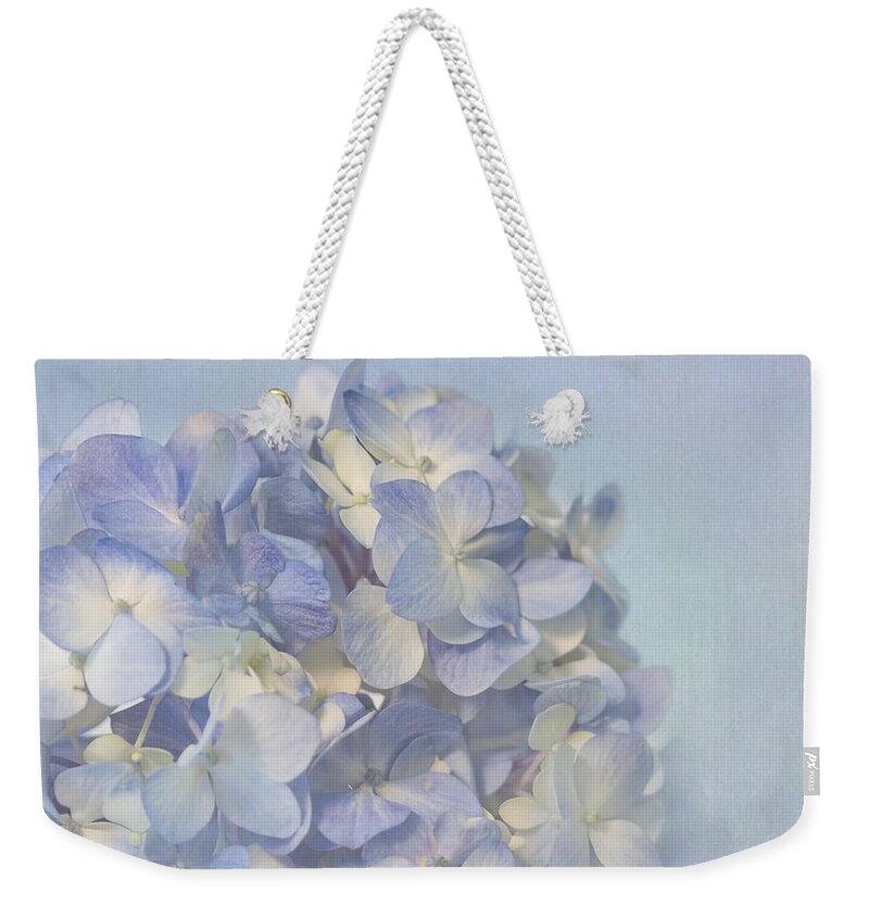 Flower Weekender Tote Bag featuring the photograph Charming Blue by Kim Hojnacki
