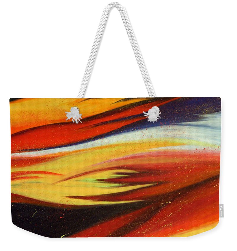 Abstract Weekender Tote Bag featuring the painting Charybdis by Michelle Joseph-Long