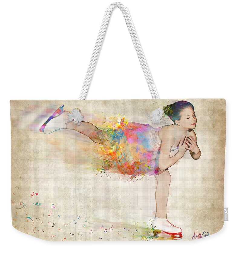 Ice Skater Weekender Tote Bag featuring the digital art Chase Your Dreams by Nikki Smith