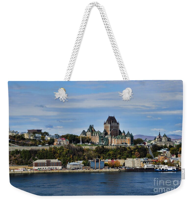 Quebec City Weekender Tote Bag featuring the photograph Chateau Frontenac Hotel, Quebec City by Bill Bachmann