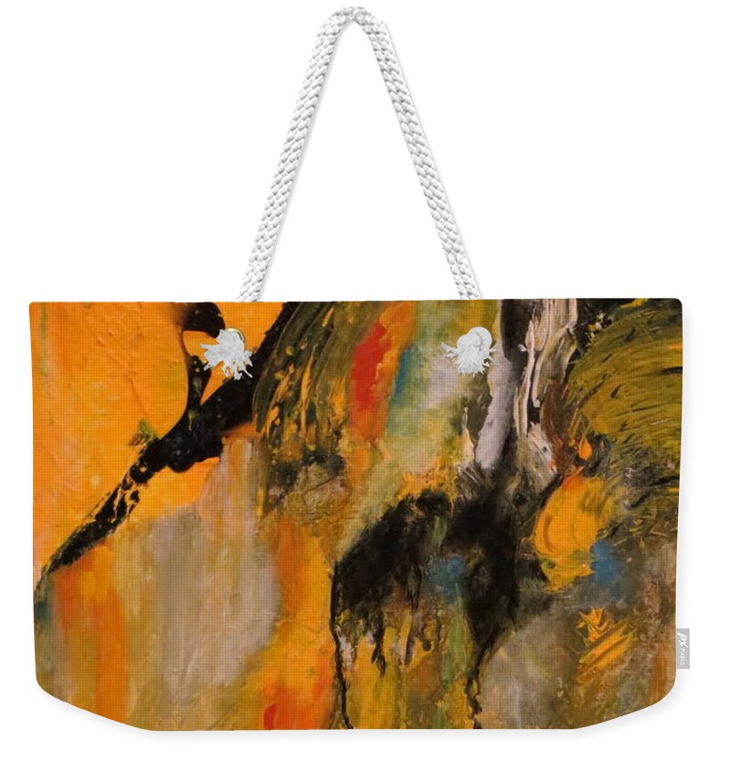 Abstract Weekender Tote Bag featuring the painting Cheeky by Soraya Silvestri