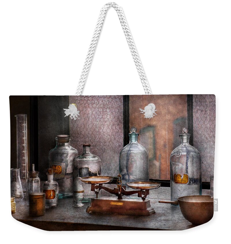 Hdr Weekender Tote Bag featuring the photograph Chemist - The art of measurement by Mike Savad