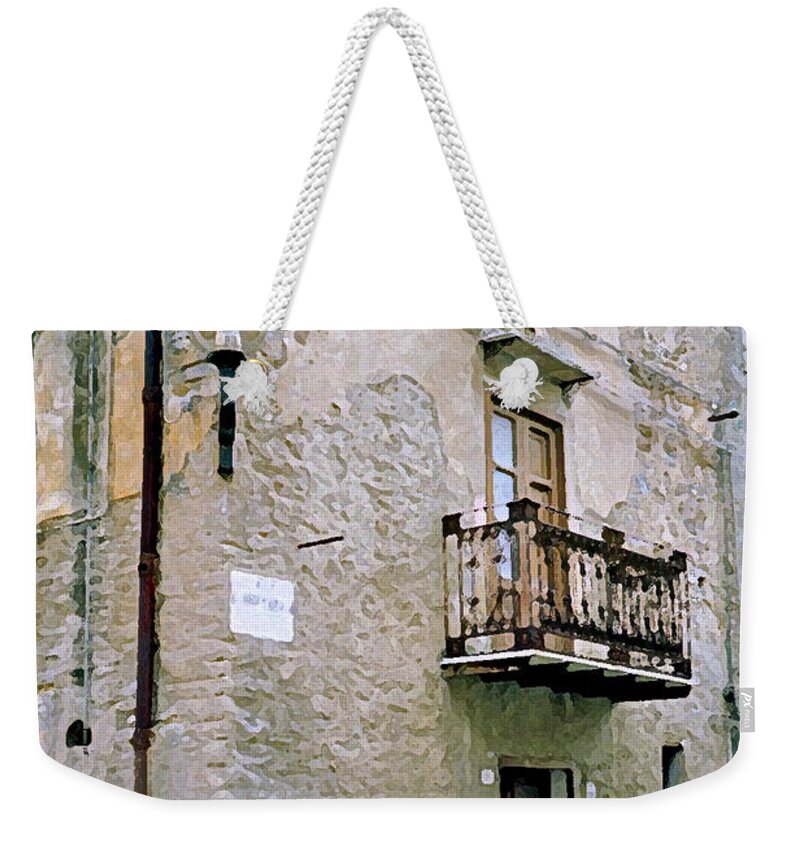 Cherda Weekender Tote Bag featuring the digital art Cherda Balcony 1 by John Vincent Palozzi