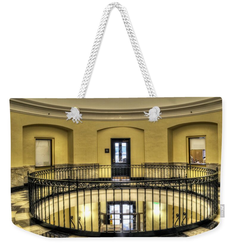Cherokee County Courthouse Weekender Tote Bag featuring the photograph Cherokee County Courthouse Second Floor by Greg and Chrystal Mimbs