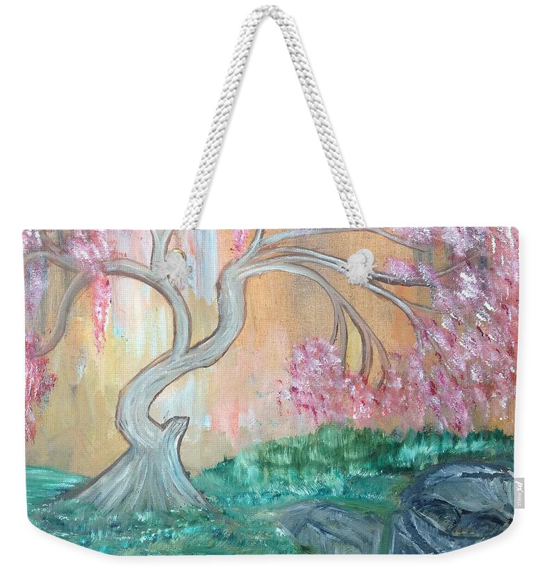 Flowers Weekender Tote Bag featuring the painting Cherry Blossom by Suzanne Surber