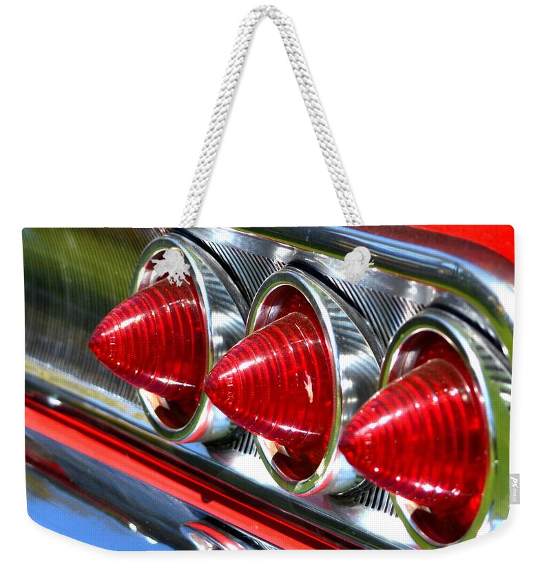 Stoplights Weekender Tote Bag featuring the photograph Chevy-1 by Dean Ferreira