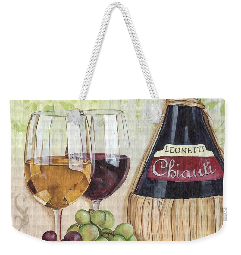 Wine Weekender Tote Bag featuring the painting Chianti and Friends by Debbie DeWitt