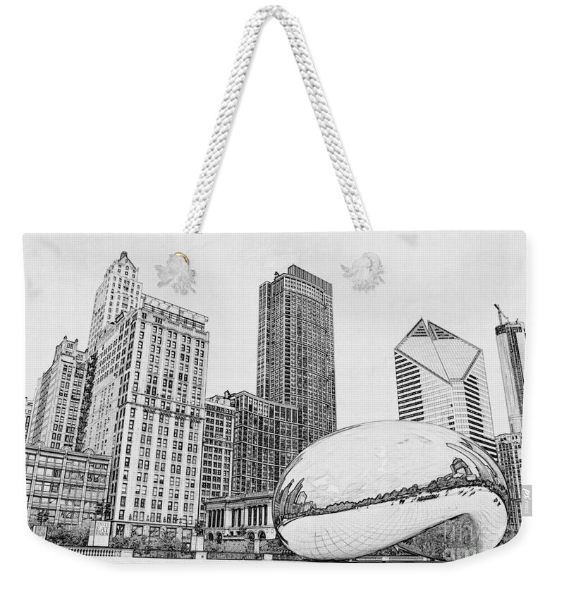 Chicago Bean Weekender Tote Bag featuring the digital art Chicago Bean Millennuim Par by Dejan Jovanovic