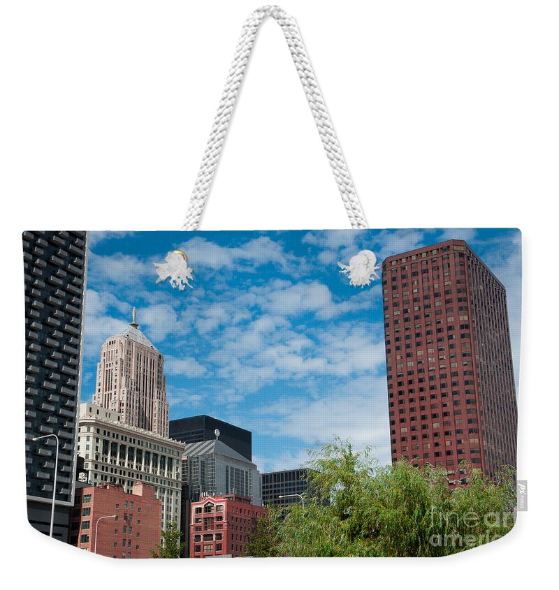 Chicago Downtown Weekender Tote Bag featuring the photograph Chicago Cityscpae by Dejan Jovanovic