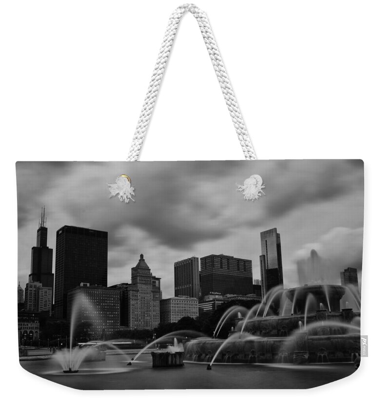 Chicago Weekender Tote Bag featuring the photograph Chicago City Skyline by Miguel Winterpacht