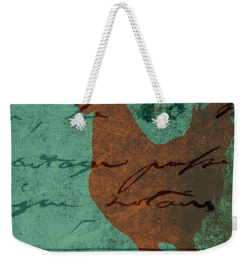 Rooster Weekender Tote Bag featuring the photograph Chicken Scratch by Lesa Fine