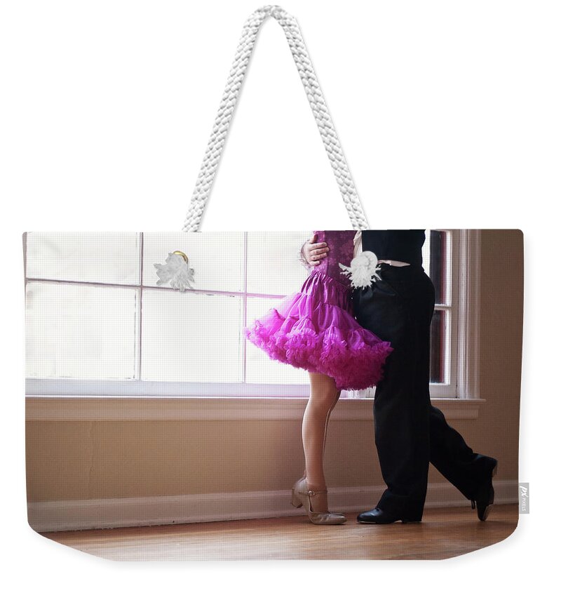 Child Weekender Tote Bag featuring the photograph Children Performing Ballroom Dancing by Krista Long