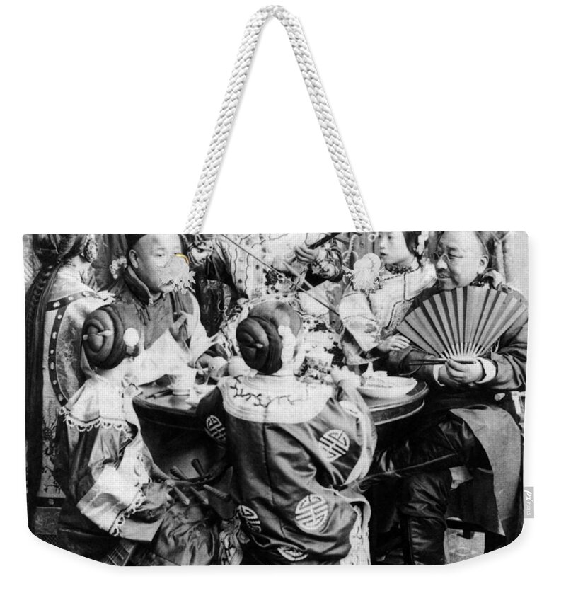 1901 Weekender Tote Bag featuring the photograph China Singers, C1901 by Granger