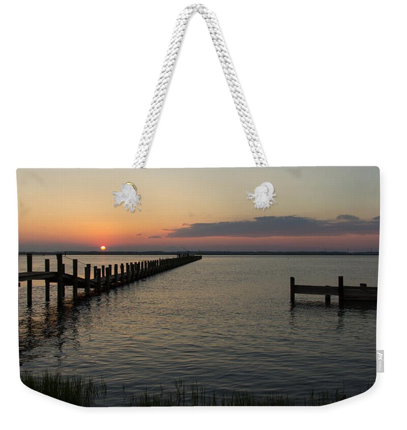 Bay Weekender Tote Bag featuring the photograph Chincoteague Island Sunset by Kyle Lee