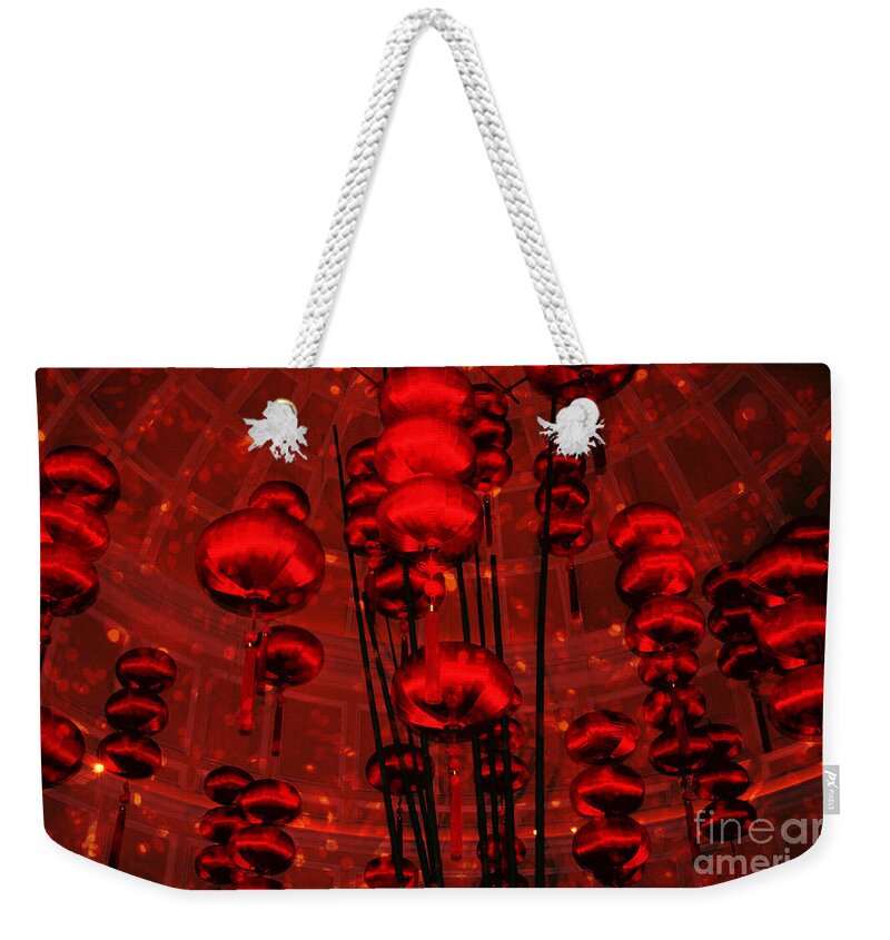 Abstract Weekender Tote Bag featuring the photograph Chinese Lanterns by Julie Lueders 