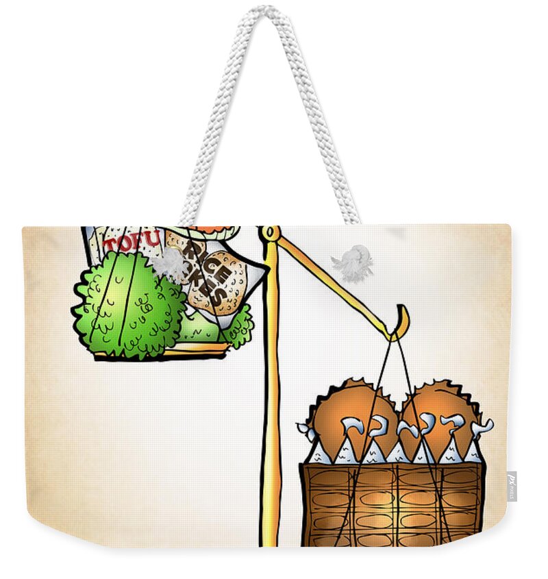 Scale Weekender Tote Bag featuring the digital art Chocolate Always Wins by Mark Armstrong