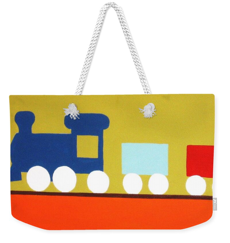  Kidspaintings Weekender Tote Bag featuring the painting Choo choo train by Graciela Castro