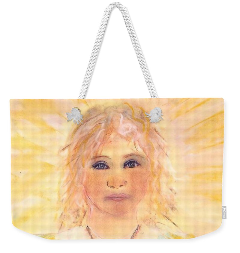 Pastel Portrait Weekender Tote Bag featuring the drawing Chorister by Karen Jane Jones